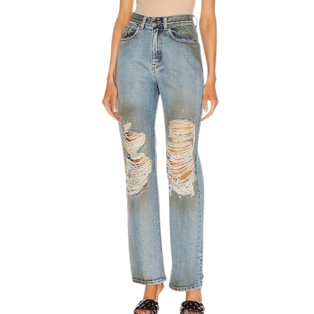Retrofete Chris Jeans Destroyed Distressed Ripped Denim in Zephyr